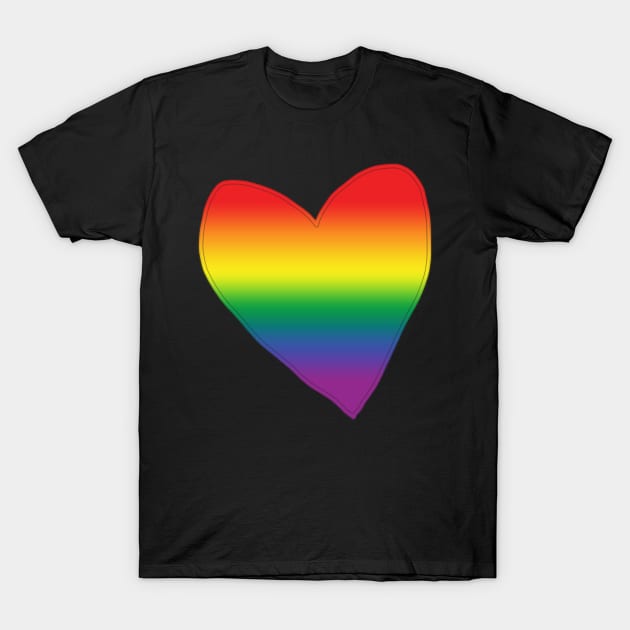 Pride Gradient Heart Valentines Day T-Shirt by ellenhenryart